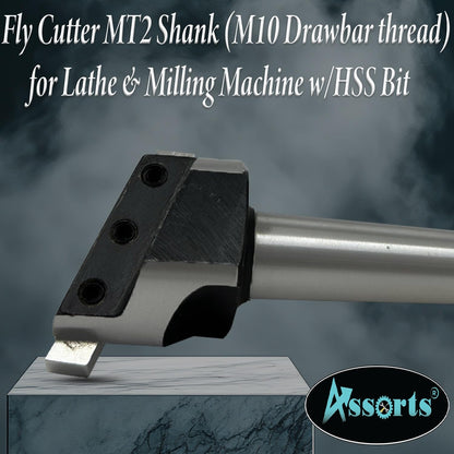 Fly Cutter MT2 Shank (M10 Drawbar thread) for Lathe & Milling Machine w/HSS Bit