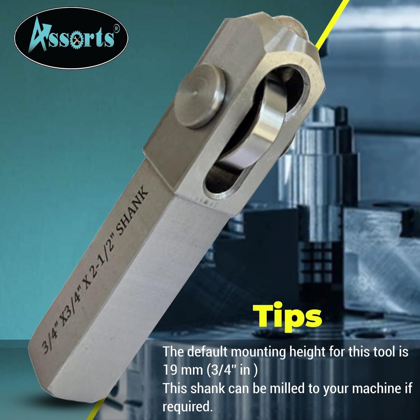 ASSORTS Mini Lathe Burnishing Tool Premium Series Roller Burnishing Tool for | (HRC 1868) ((3/4" × 3/4" × 2-1/2"- Shank))