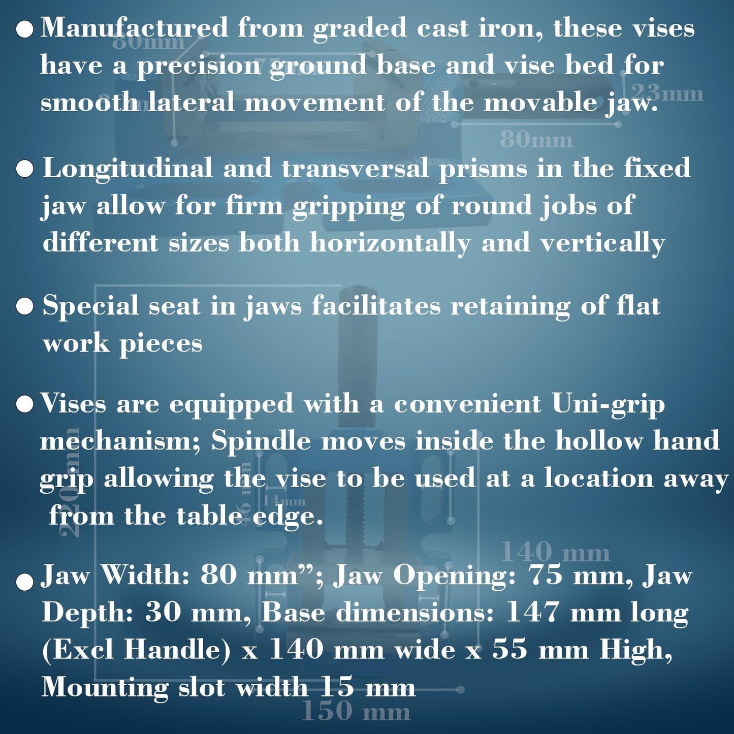 Unigrip drill press vice vise | High accuracy | Hi-grade cast Iron (4" Inch I 100 mm)