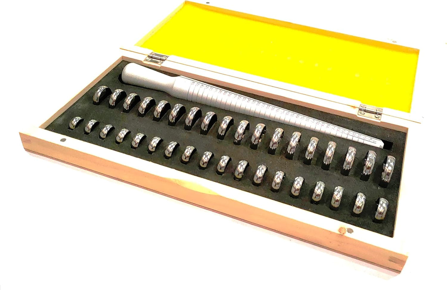 Assorts' Standard Aluminum Ring Sizer Stick Gauge With 4 International Marking of USA & Euro Sizes & Jewelry 36pcs Metal Rings Size Range