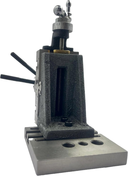 Assorts New High-Precision Mini Fixed Vertical Slide (90mm X 50mm) with Integrated Side Scale (3 Slots) and Base Plate, Featuring a 50mm 3-jaw Self-Centering Chuck with Back Plate