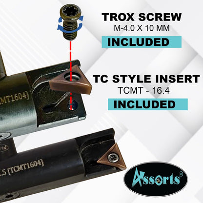 Assorts 8″ Balanced Fly Cutter Indexable Face Milling Cutter with MT2 Shank (M10 × 1.5 Drawbar Thread), Single TCMT1604 Insert, Torx Screw & Star Key Included
