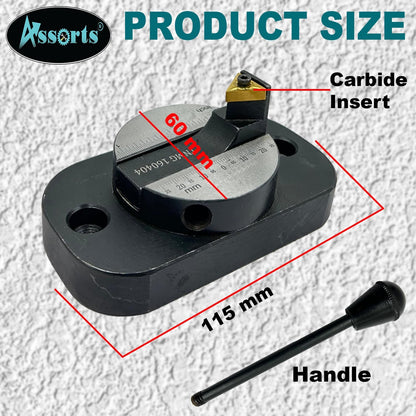 ASSORTS Lathe Ball Turning Attachment – Oval Base with Size Scale – Single Bit – Convex & Concave Metal Sphere Radius Turning Fits Myford & Similar Lathes