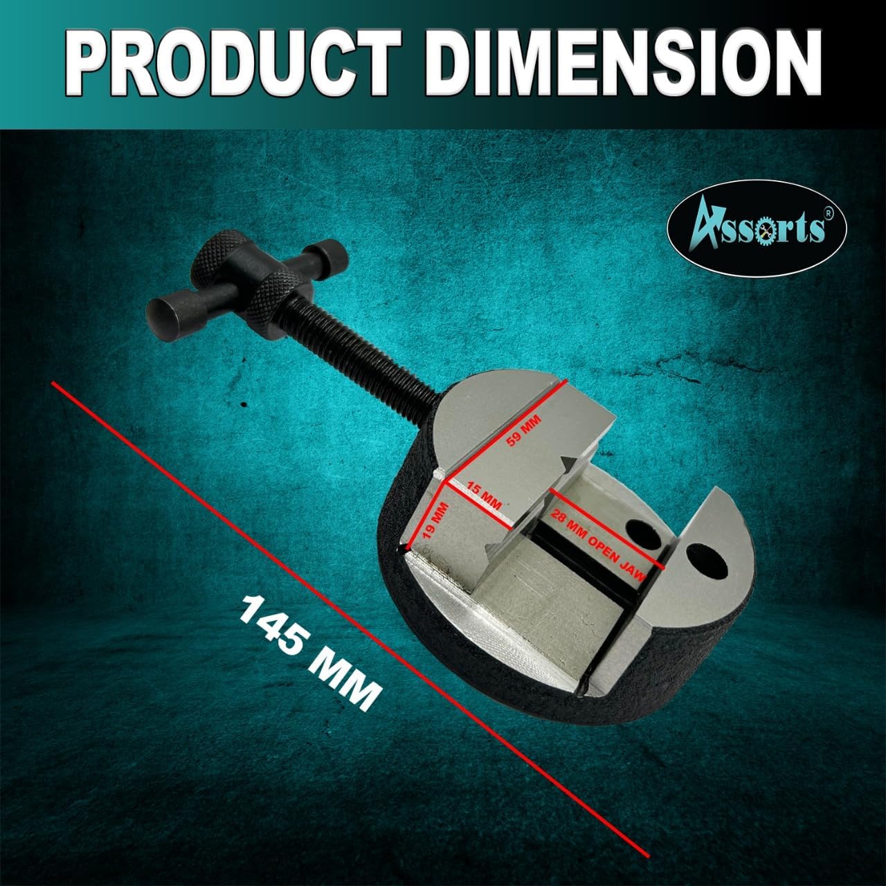ASSORTS's 80 mm Round Vice for 3" (80 mm) & 4" (100 mm) Rotary Milling Indexing Table with 3 x M6 T nuts Bolts-Engineering Tools