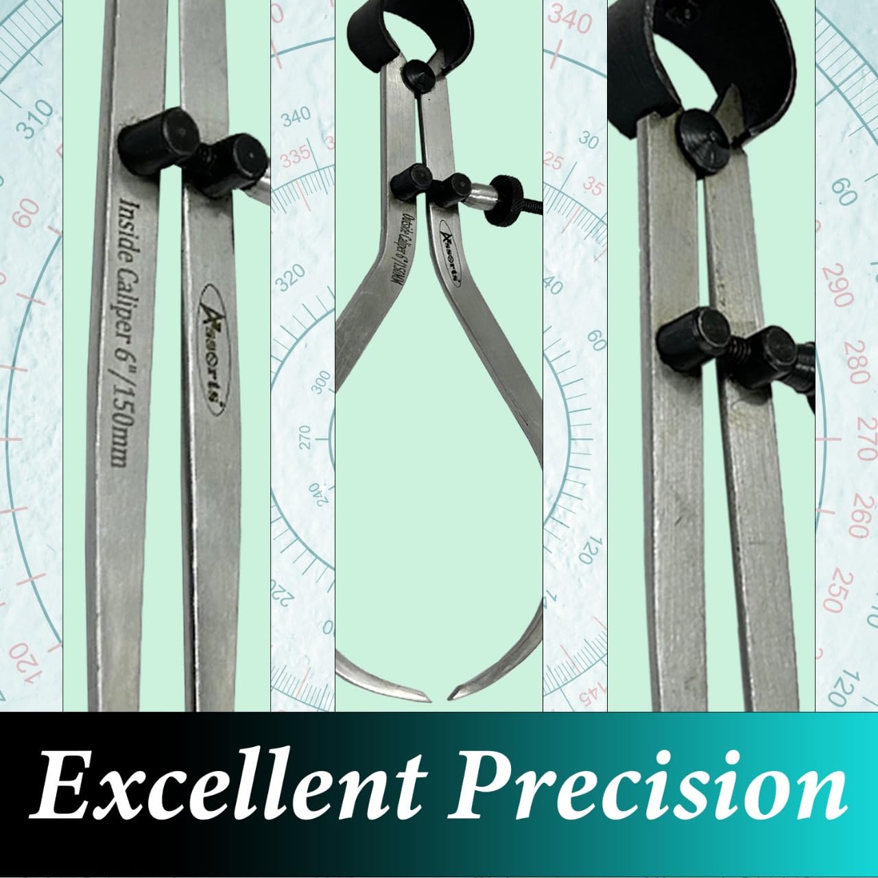 Assorts 3 Pieces Spring Caliper Set - Inside, Outside & Divider 6" inch (150 mm)-Measuring Tool, Workshop, Toolroom