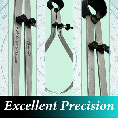 Assorts 3 Pieces Spring Caliper Set - Inside, Outside & Divider 6" inch (150 mm)-Measuring Tool, Workshop, Toolroom
