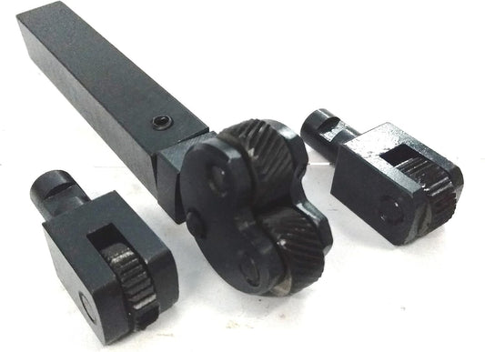 ASSORTS Tool Steel Interchangeable Diamond & Linear Knurling Tool – Lathe Engineering Knurling Tool, 2.0 mm Pitch, Pivot Type with Interchangeable Heads for Metal Turning, Grip & Decorative Finish