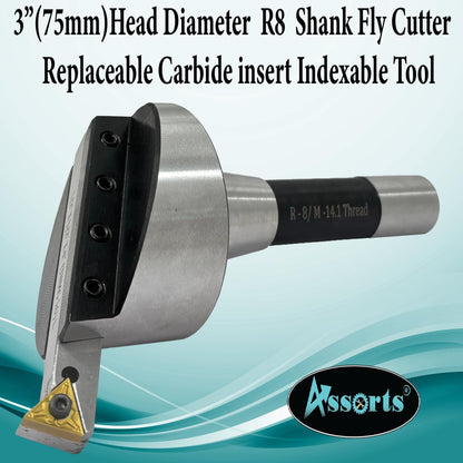 3" Inch II 75 mm Head Diameter Fly Cutter For Milling & Lathe Machine with Replaceable Carbide Insert Indexable Tool