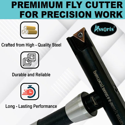 Assorts 7″ Balanced Fly Cutter Indexable Face Milling Cutter with R8 Shank (7/16″ UNF Drawbar Thread), Single TCMT1604 Insert, Torx Screw & Star Key Included