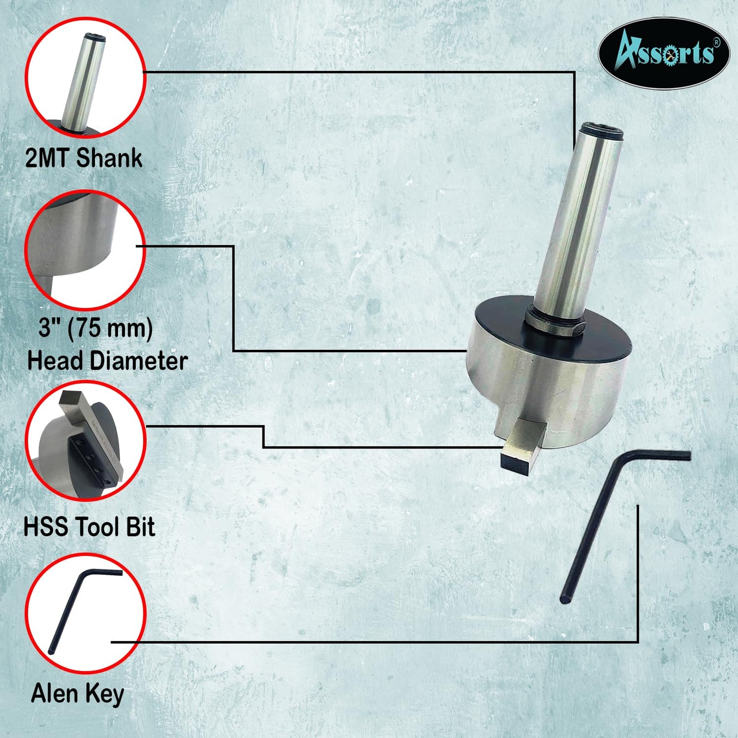 3" Inch II 75 mm Head Diameter Fly Cutter For Milling & Lathe Machine with HSS Tool Bit