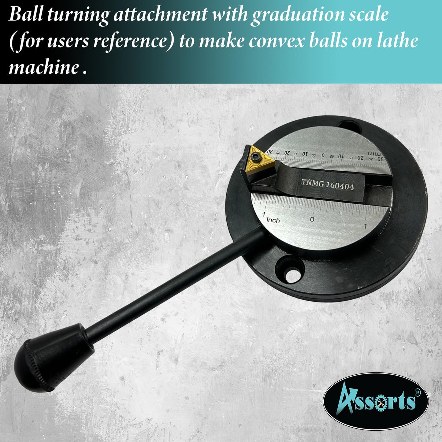 Assorts Lathe's Ball Turning Attachment with Size Scale (Round Base-Single Bit-For Myford & Similar Size)