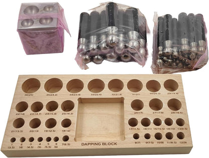 ASSORTS 37pcs Medium Doming Block Swage Punch Set Made of Steel Dapping Die Jewellers Tool