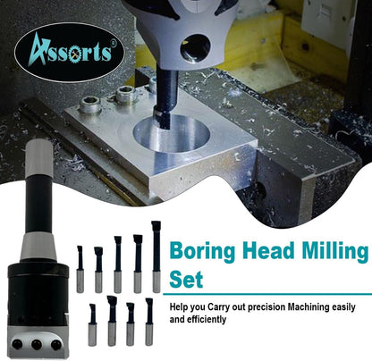 Precision Boring Head 2" for Milling & Lathe Machine 1 Div=0.0005" (R8 SHANK (7/16" UNF))