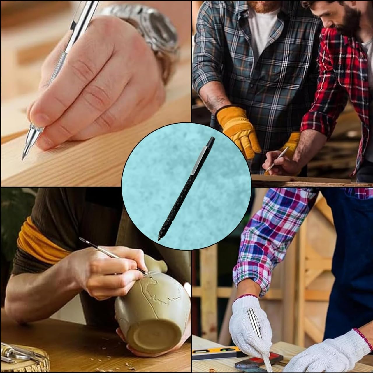 ASSORTS Starter Engineer Kit (Try Squares, Center Square & Carbide Scriber Pen) Wooden Packaging