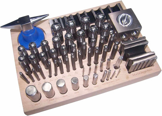 Assorts 56pc Jumbo Doming Block Swage Punch Set made of Steel Dapping Die Jewellers Tool