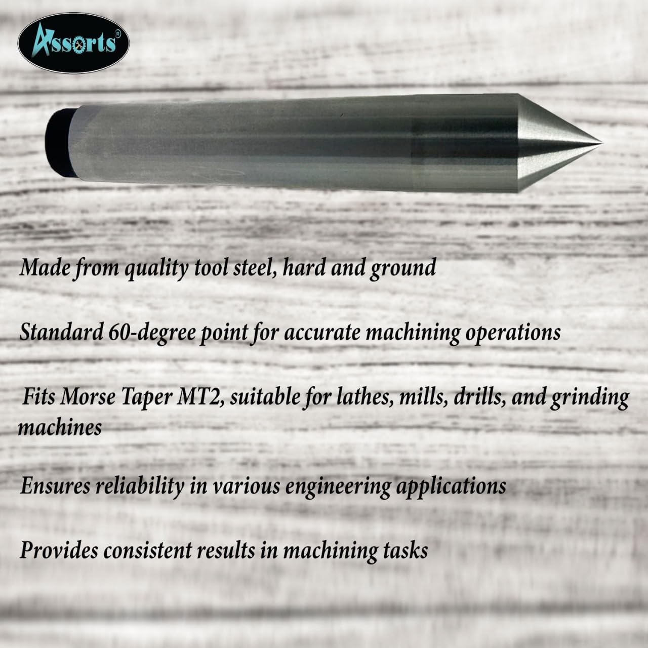 Quality Tool Steel 60 Degree Dead Center Centre- Hard & Ground -Lathe Drill, Mill, Grinder Engineering Tools (MT4 Shank)