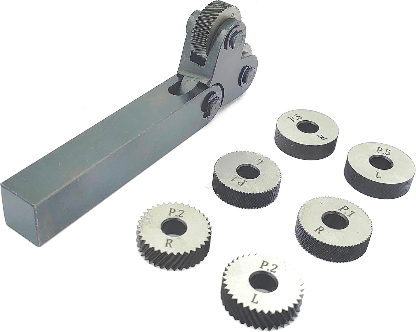 Pivot Head Diagonal Dual 2 Wheel 1.5 MM Pitch Knurling Tool for Lathe Machine