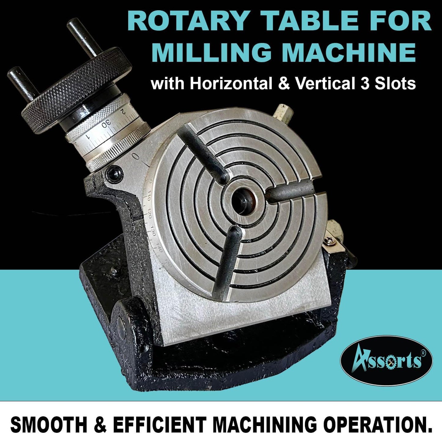 4" Tilting Rotary Table with 3 T-Slots