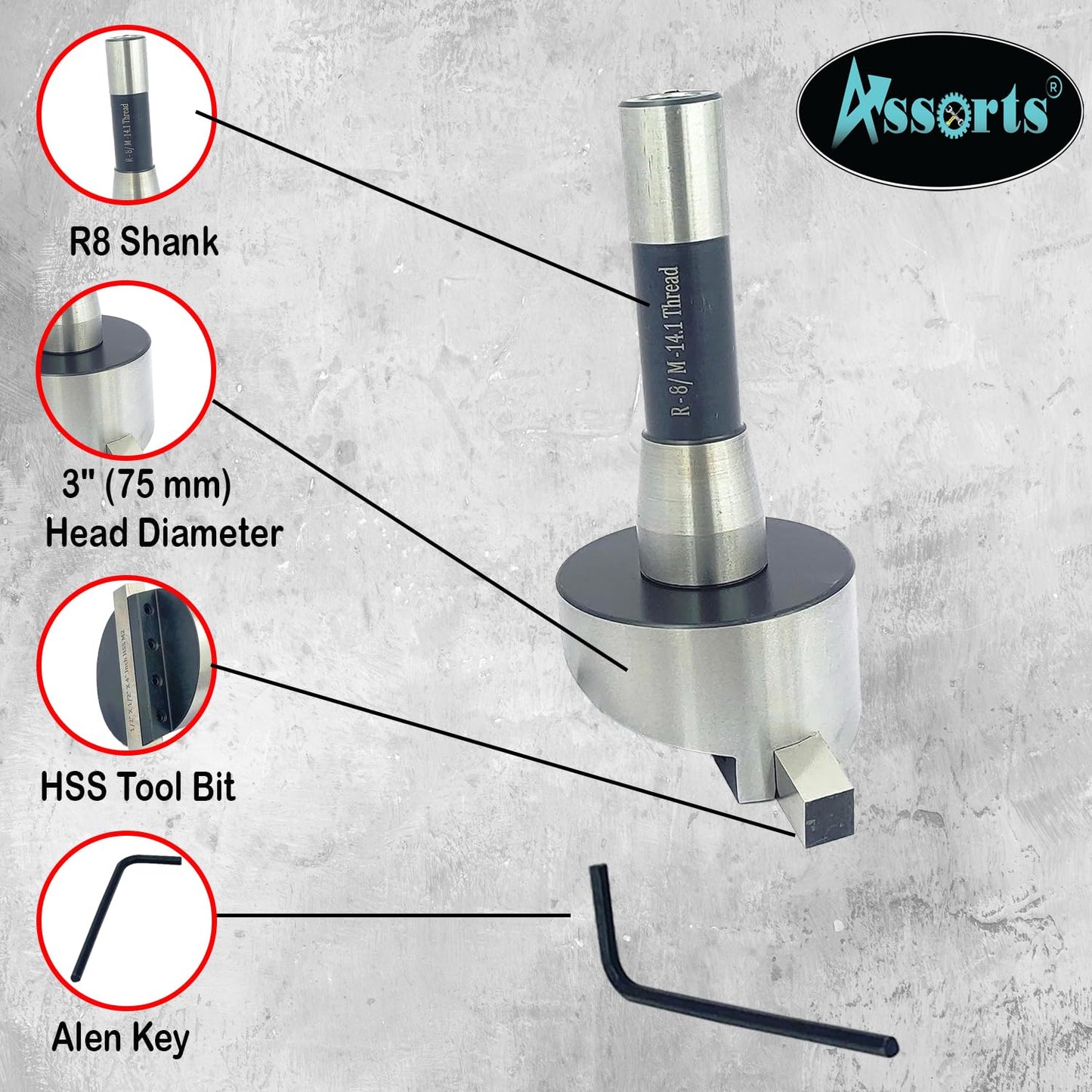 ASSORTS 3" Inch II 75 mm Head Diameter Fly Cutter For Milling & Lathe Machine with HSS Tool Bit