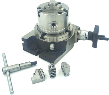 80 mm 3 Jaw Self Centering Chuck with Back Plate (Only Chuck with Back Plate without any Rotary Table)