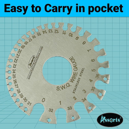 Stainless Steel Wire Gauge Measures Standard and Metric