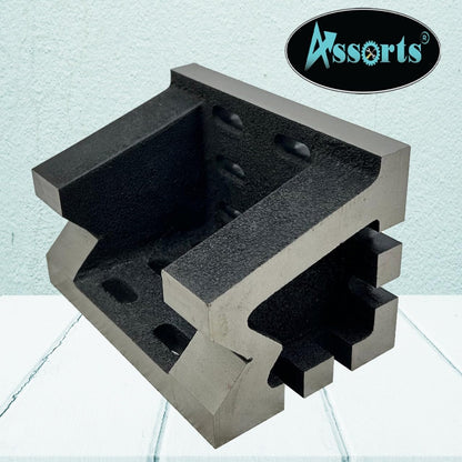 Quality Precision Graded Caste Iron Vee Angle Plates-stress Relieved - Work-holding Clamping Milling Engineering Machine Tools-heavy Duty (4" X 4" X 6" (100 X 100 X 150 Mm) -slotted)