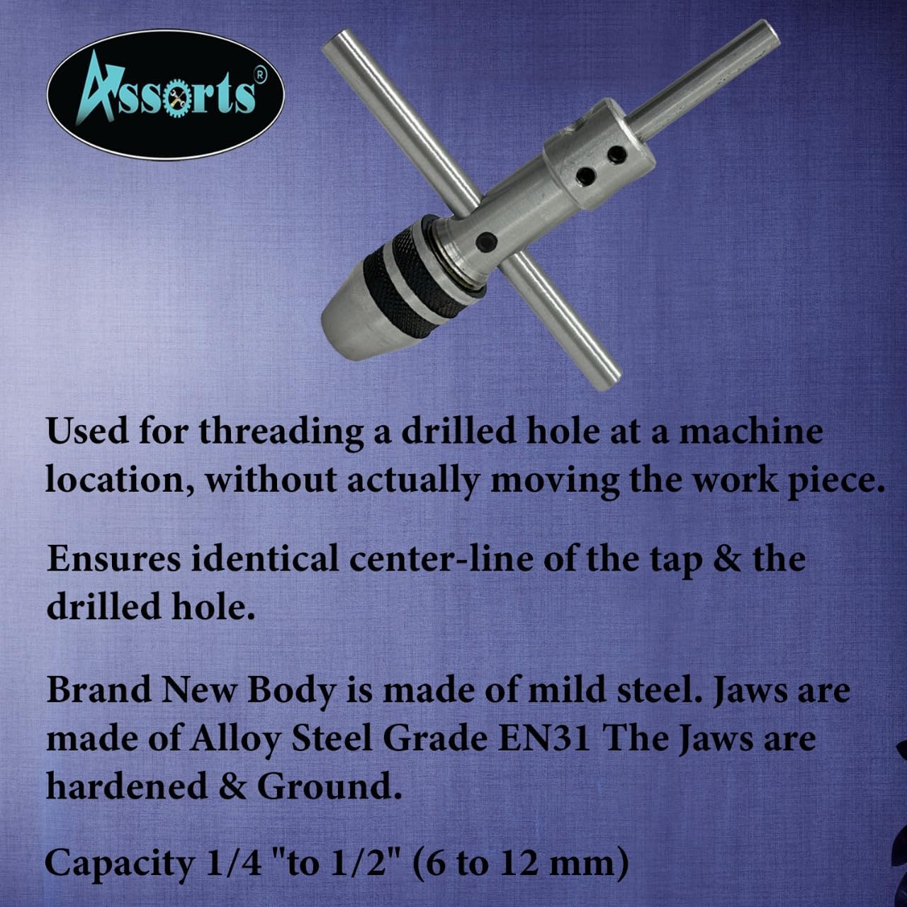 ASSORTS New Pilot Tap Wrench Spindle-Tap,Thread, Drill Press, Lathe (3/32" to 1/4" (2.38 to 6 mm))
