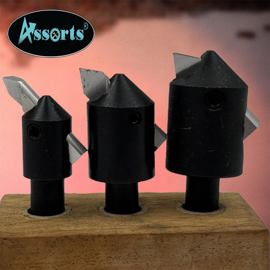 Assorts Set of 3 Pcs Fly Cutters 3/8" Shank + HSS Tool Bit