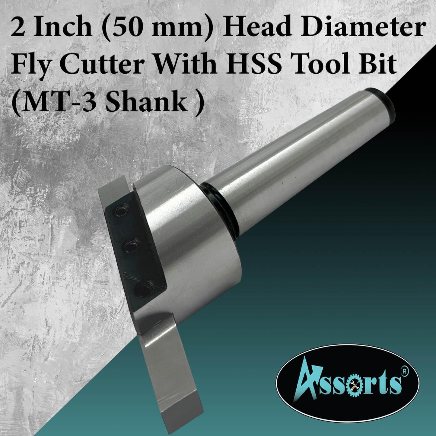 2" Inch (50 mm) Head Diameter Fly Cutter for Milling & Lathe Machine with HSS Tool Bit, 3MT Shank (M12 x 1.75 mm)