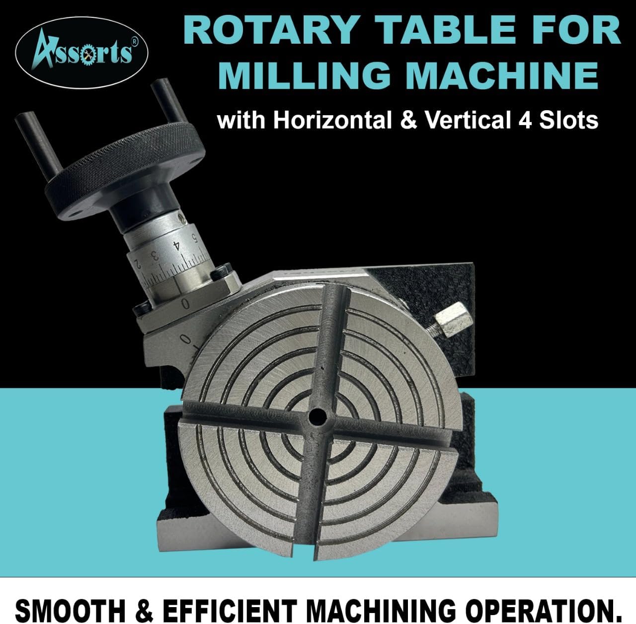 4" Inches (100 mm) 4 Slots Regular Rotary Table for Milling Machines