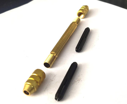Precision Round Brass Double End Pin Vises 0-3 mm Capacity Jewelry Watch Tool & Wood Working 4.5" Inches long