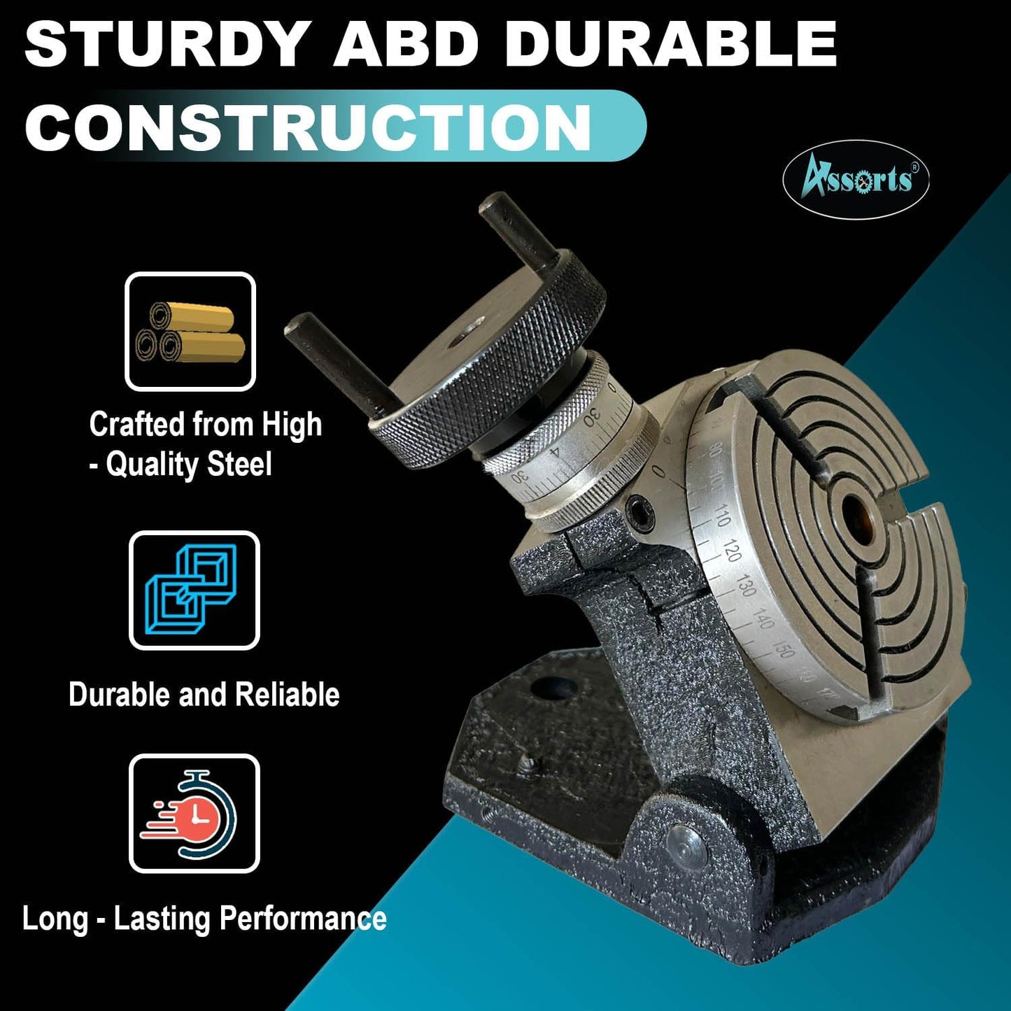 4" Tilting Rotary Table with 3 T-Slots