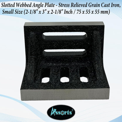 Assorts Slotted Webbed Angle Plate- Stress Relieved Grain Caste Iron Angle Plate (Big # 3" X 3-1/2" X 2-1/2"Inch/ 75 X 88 X 63 Mm)