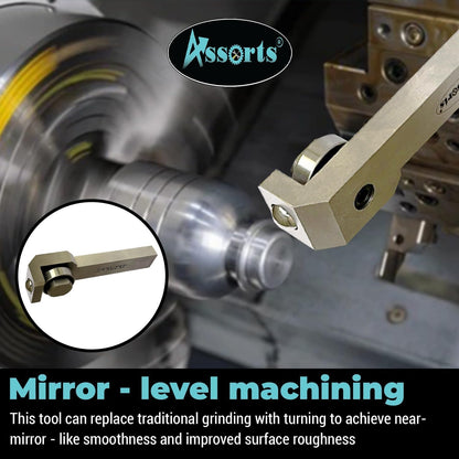 ASSORTS Entry Series Burnishing Tool with Premium Indexable Lathe Tool Holder, Light-Duty Surface Finishing Tool, 3/4?×1/2?×3? CNC & Conventional Lathe Compatible, Replaceable Carbide Insert
