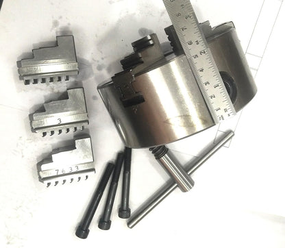 125 mm Self Centering Chuck +Reversible Jaws+ Back Plate (MT2 Spigot)-Fits HV6 Rotary Table