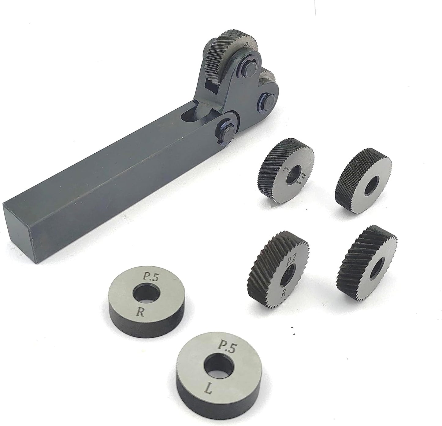 Pivot Head Diagonal Dual 2 Wheel 1.5 MM Pitch Knurling Tool for Lathe Machine