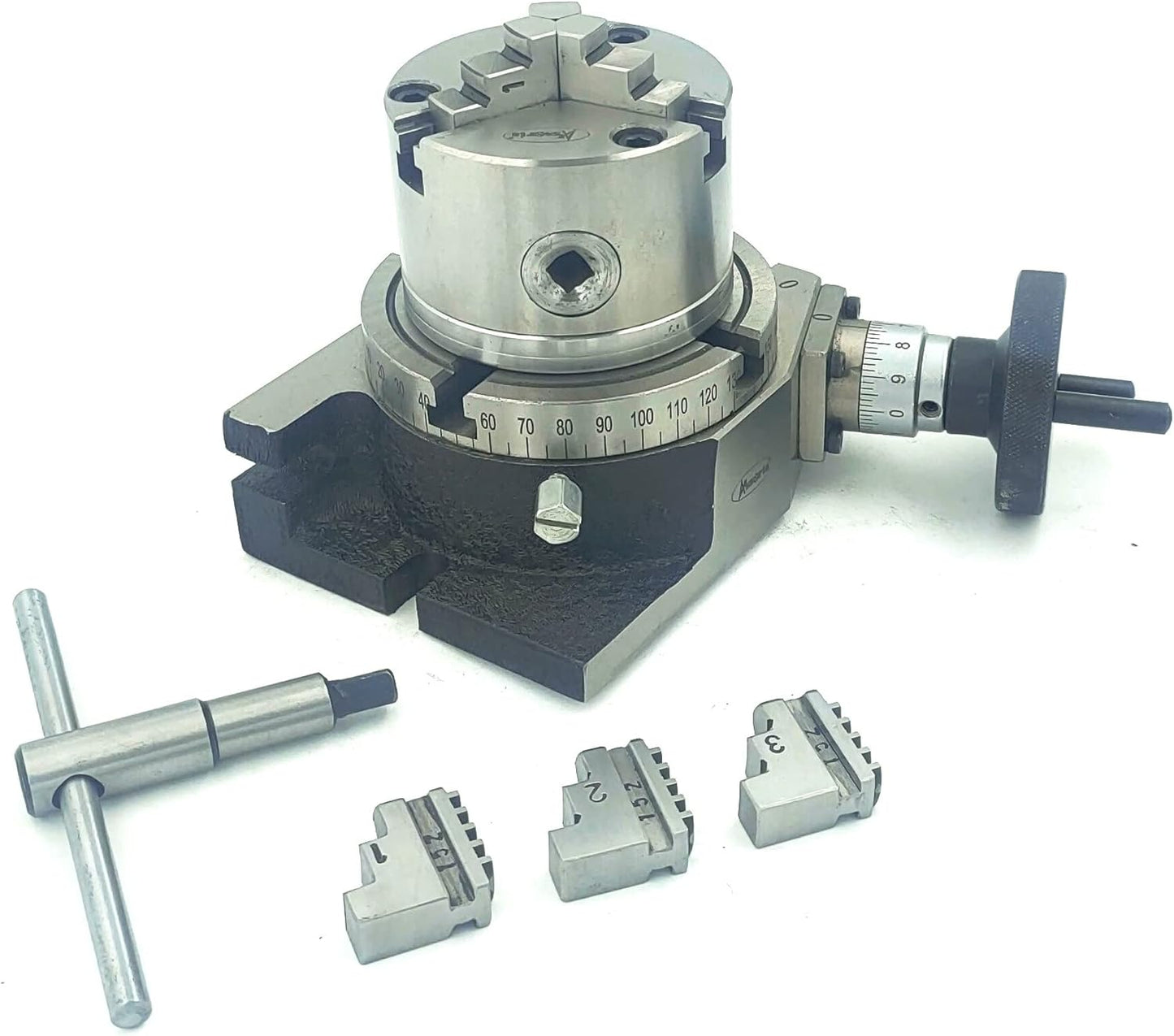 80 mm 3 Jaw Self Centering Chuck with Back Plate (Only Chuck with Back Plate without any Rotary Table)