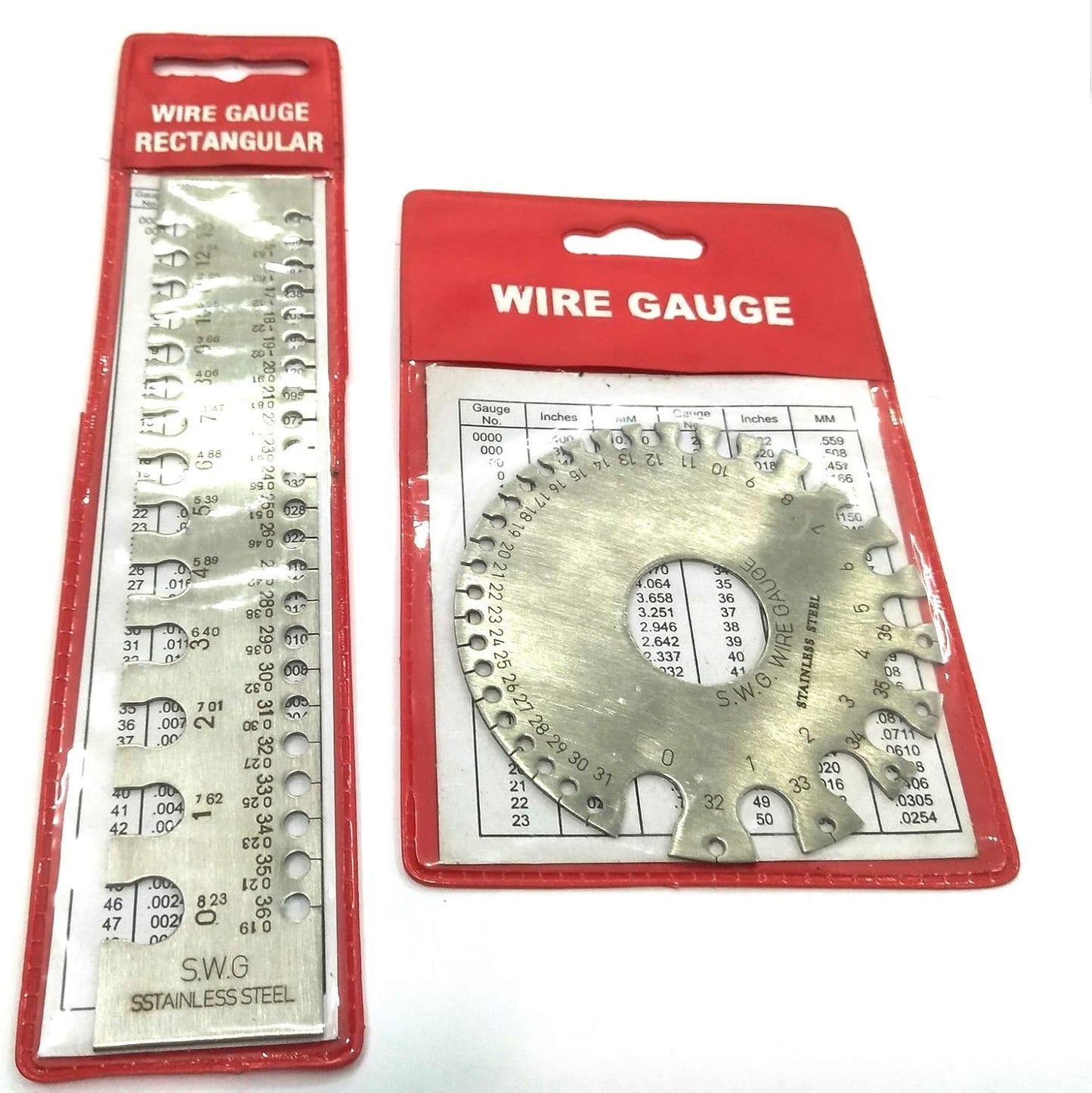 QUALITY 4 PIECES EDGE FINDER SET, 51 BLADES THREAD SCREW PITCH GAUGE, & WIRE GAUGE SET ROUND & RECTANGULAR