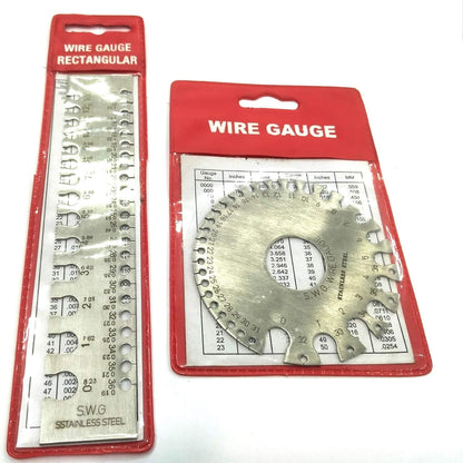 QUALITY 4 PIECES EDGE FINDER SET, 51 BLADES THREAD SCREW PITCH GAUGE, & WIRE GAUGE SET ROUND & RECTANGULAR