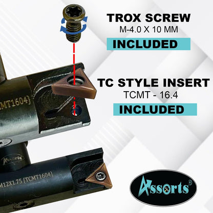 Assorts 6″ Balanced Fly Cutter Indexable Face Milling Cutter with MT3 Shank (M12 × 1.75 Drawbar), Single TCMT1604 Insert, Torx Screw & Star Key Included