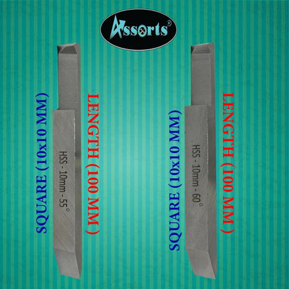 Double End Internal External Threading HSS Tool Set for Lathe Machine (10 X 10 MM SHANK)