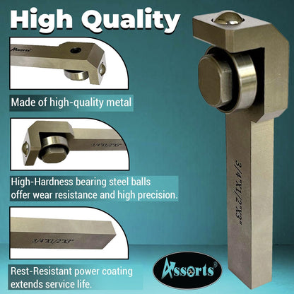 ASSORTS Entry Series Burnishing Tool with Premium Indexable Lathe Tool Holder, Light-Duty Surface Finishing Tool, 3/4?×1/2?×3? CNC & Conventional Lathe Compatible, Replaceable Carbide Insert