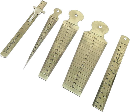 Stainless Steel Measuring Tools (Set of 3 x Bore Gauges, 1 x 6" Ruler cum Depth Gauge & 1 x 6" Ruler)