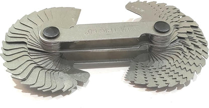 Assorts Metric, Imperial and US Screw Gauge Set, SAE Whitworth 55 Degree, Metric 60 Degree, & US 60 Degree Thread Pitch Gauge for Industrial Measurement