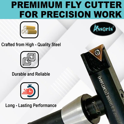 ASSORTS 4″ Indexable Fly Cutter with R8 Shank (7/16-20 UNF Drawbar Thread), Balanced Face Milling Tool with TCMT1604 Insert for Smooth Surface Finish & Precision Machining