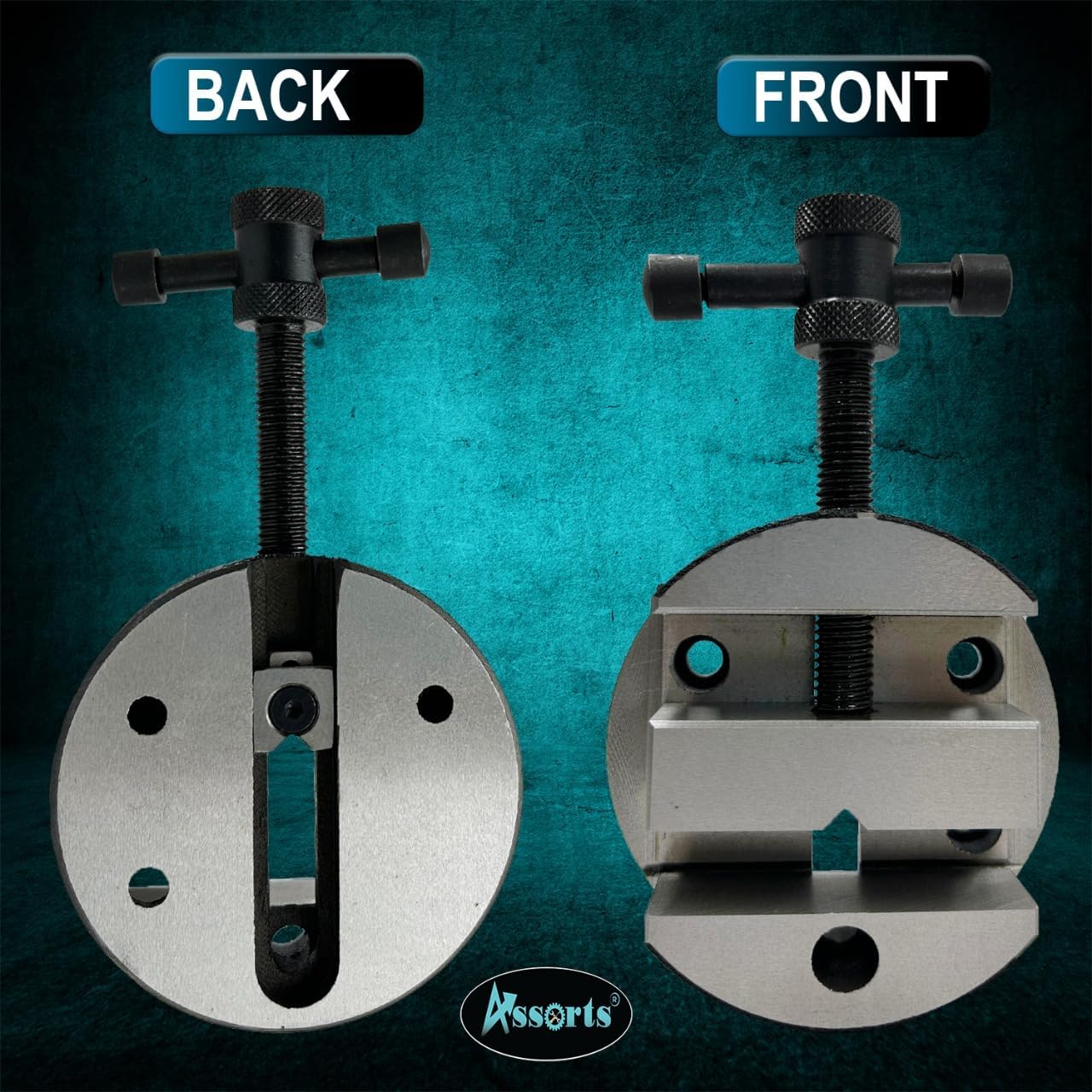 ASSORTS's 80 mm Round Vice for 3" (80 mm) & 4" (100 mm) Rotary Milling Indexing Table with 3 x M6 T nuts Bolts-Engineering Tools