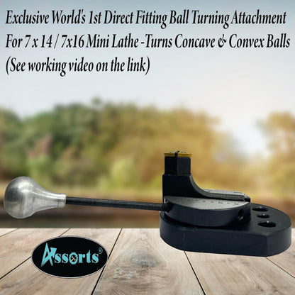 Assorts Direct Fitting Ball Turning Attachment for 7x14 / 7x16 Mini Lathe – Turns Concave & Convex Metal Balls – Without Box – Fits Myford & Similar Lathes