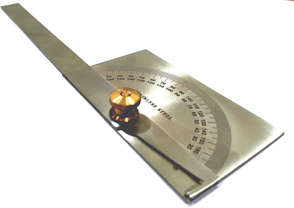 Stainless Steel Protractor 0-180 degrees (Square Head Protractor)