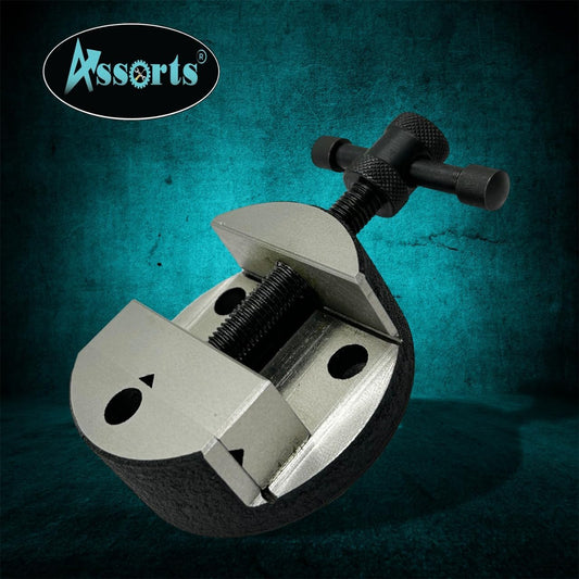 ASSORTS's 80 mm Round Vice for 3" (80 mm) & 4" (100 mm) Rotary Milling Indexing Table with 3 x M6 T nuts Bolts-Engineering Tools