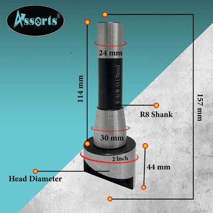 2" Inch (50 mm) Head Diameter Fly Cutter for Milling & Lathe Machine with HSS Tool Bit, R8 Shank (7/16" Drawbar)